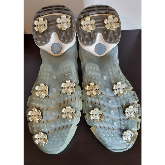 Adidas Powerband Blue White Golf Shoes 738116 Womens Size 9 Traxion Adiprene - Picture 7 of 8